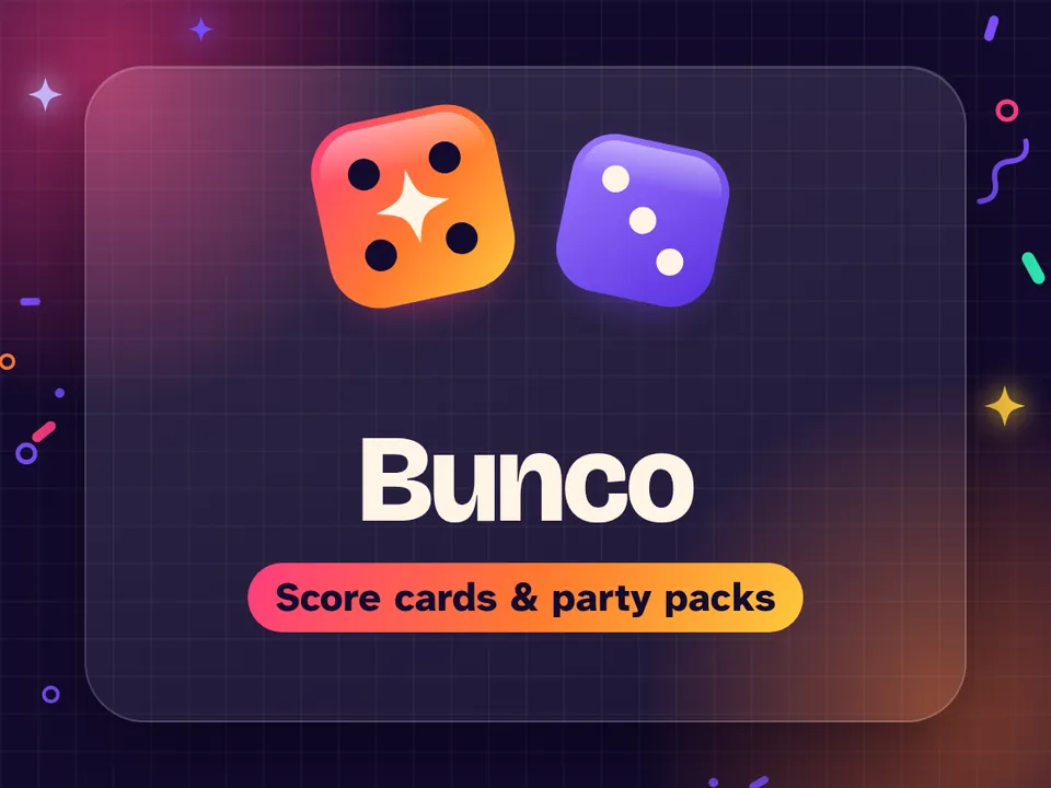Bunco printable kits